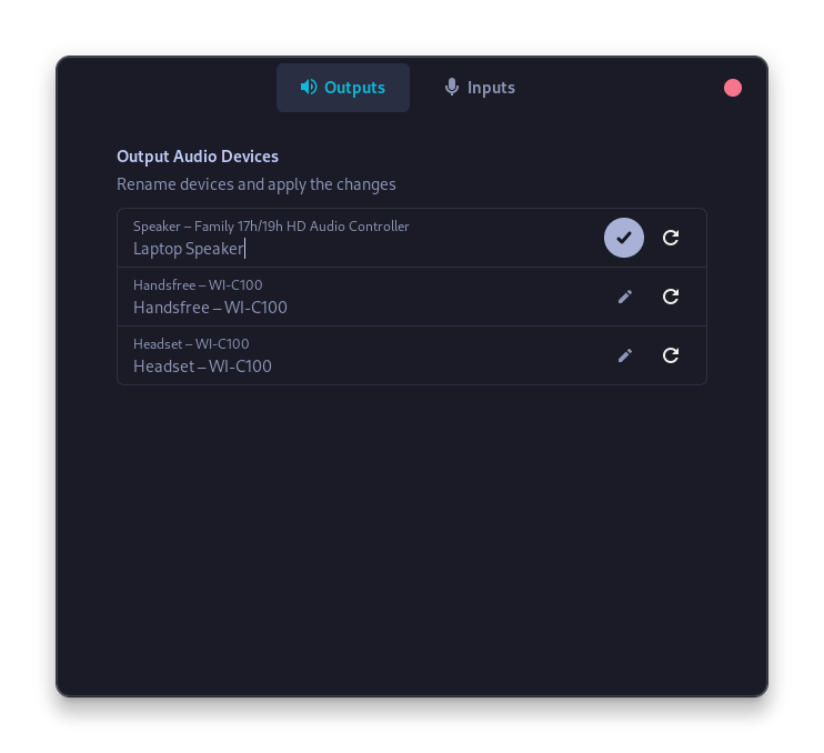 You Can Rename Both Input And Output Devices