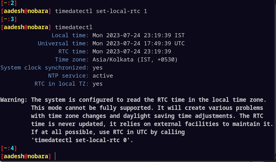 Changing Hardware Clock To Use Local Time