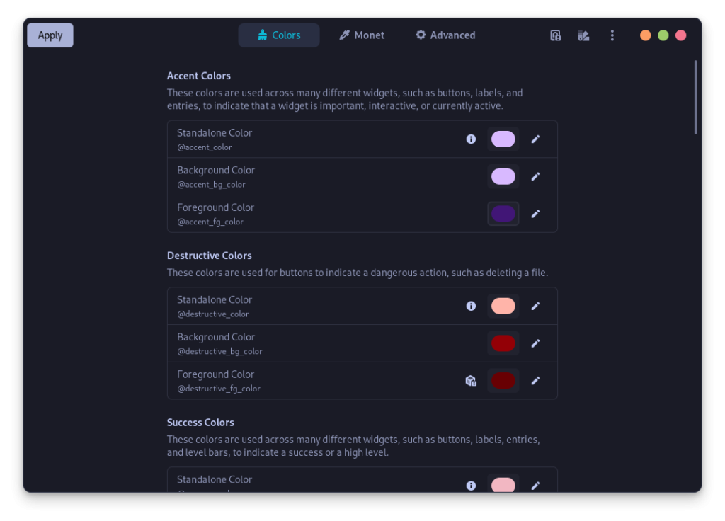 Default Interface Of Gradience