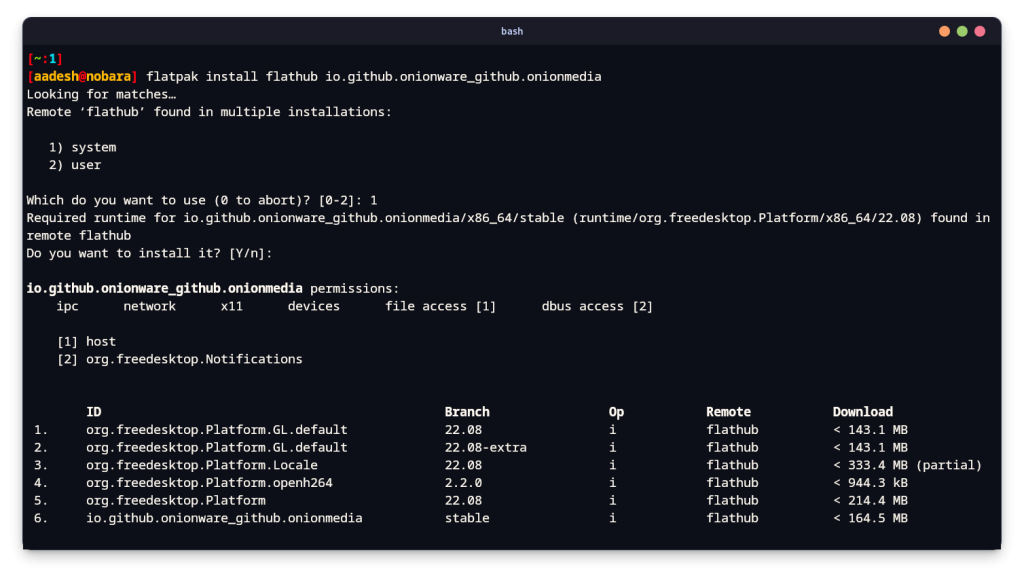 Installing OnionMediaX From Flathub