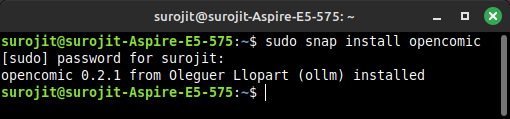 Installing OpenComic Through Snap