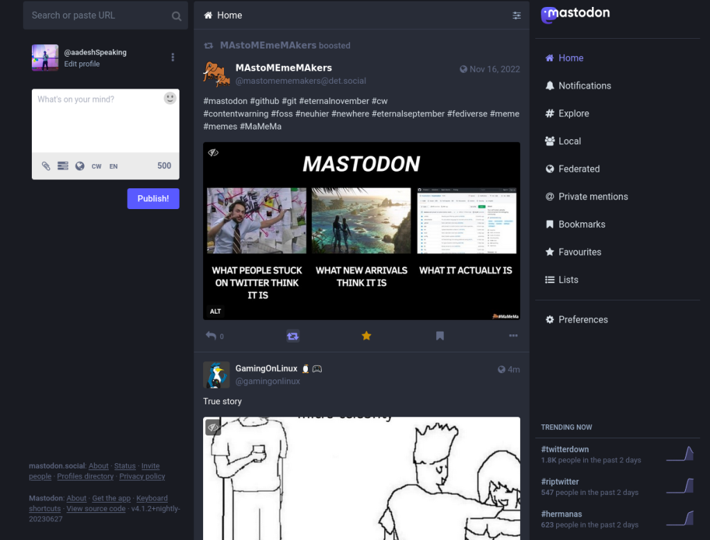 Mastodon's Interface