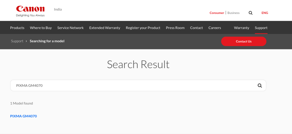 Search For Your Printer Model On The Official Website
