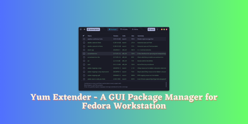 Yum Extender A GUI Package Manager For Fedora Workstation