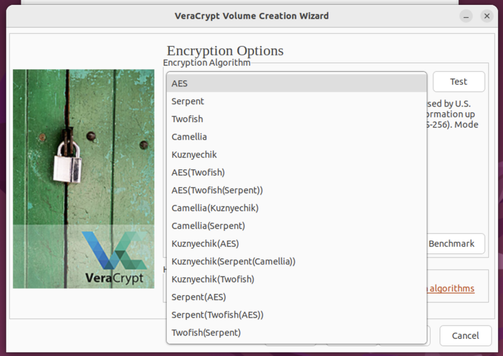 All Encryption Algoriths Supported By Veracrypt