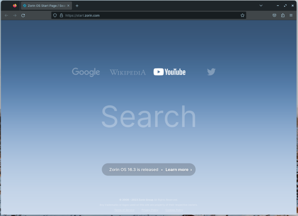 Custom Firefox Startpage In Zorin OS