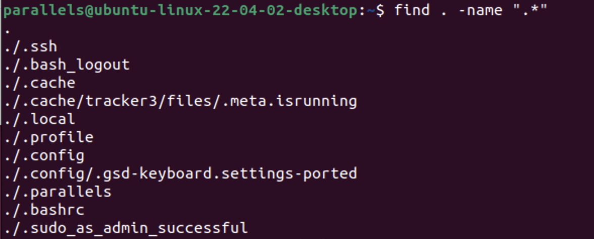how to find hidden file in linux command
