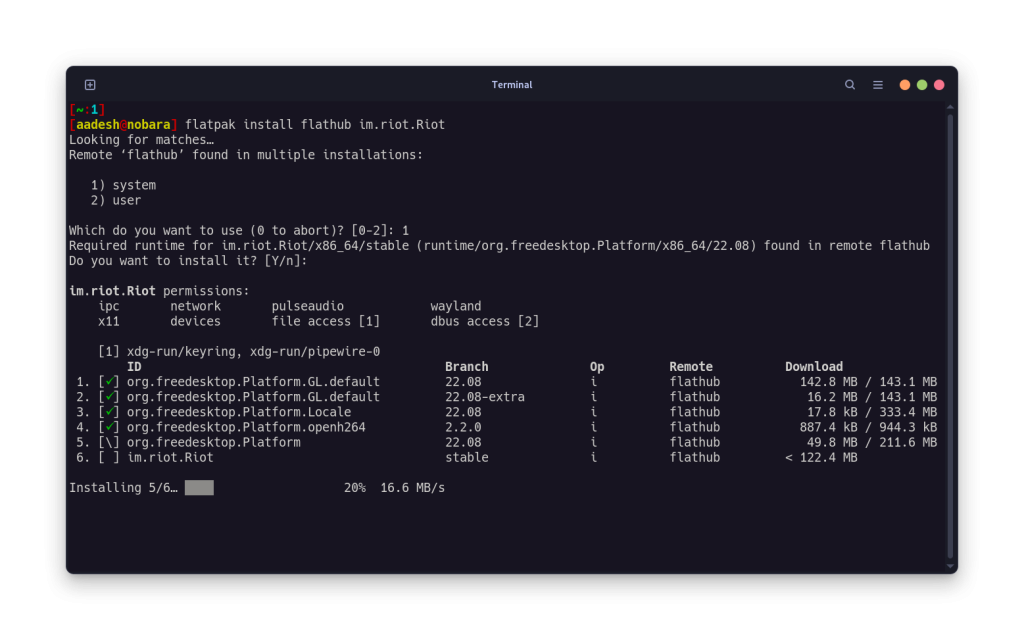 Installing Element On Nobara Linux