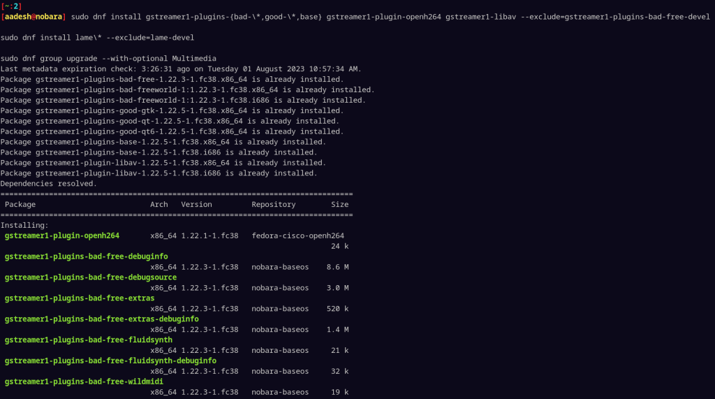 Installing Multimedia Codecs On Nobara Linux