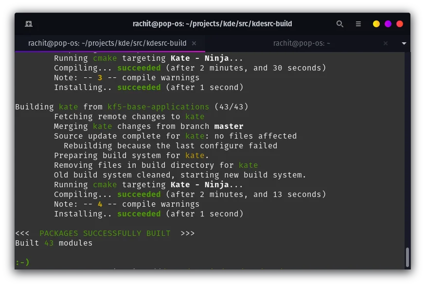 Kate Build Successfull