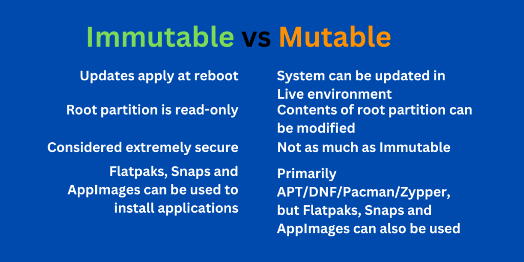 Major Differences Between Mutable And Immutable Linux Distributions