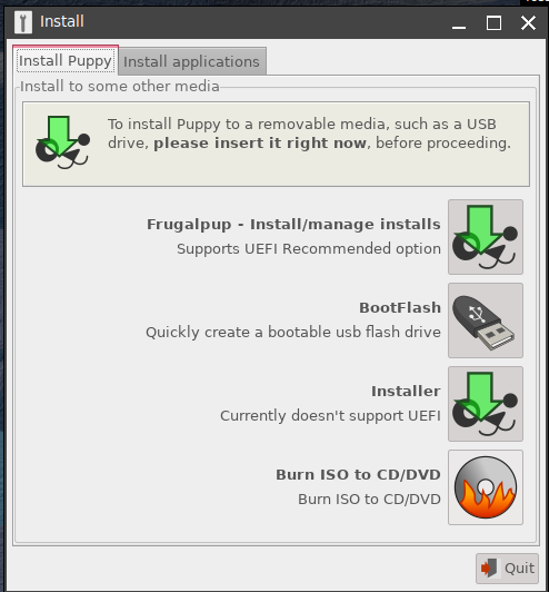 Puppy Linux Installation Wizard