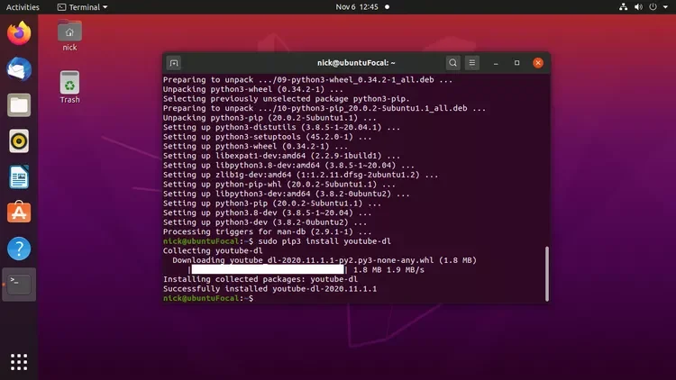 install youtube-dl using pip