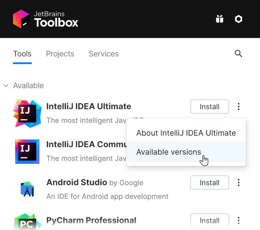 JetBrains ToolBox App