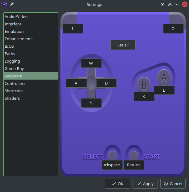 Customising input in mGBA