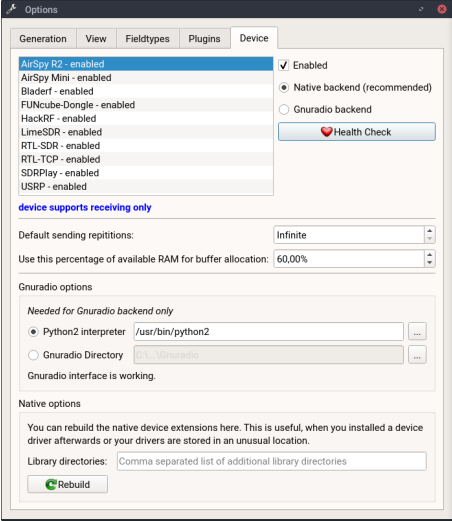 URH device addition