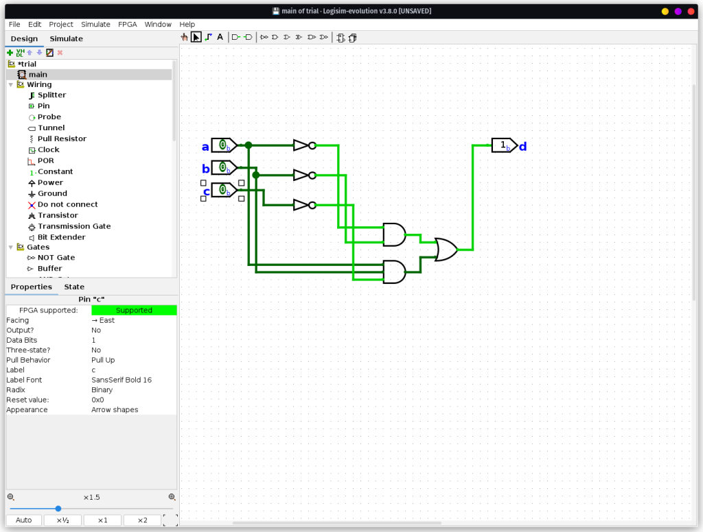 Circuit On Logisim Evolution