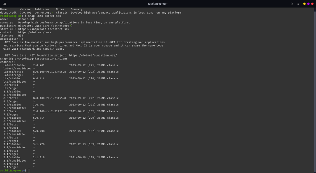 Dotenet On Snap