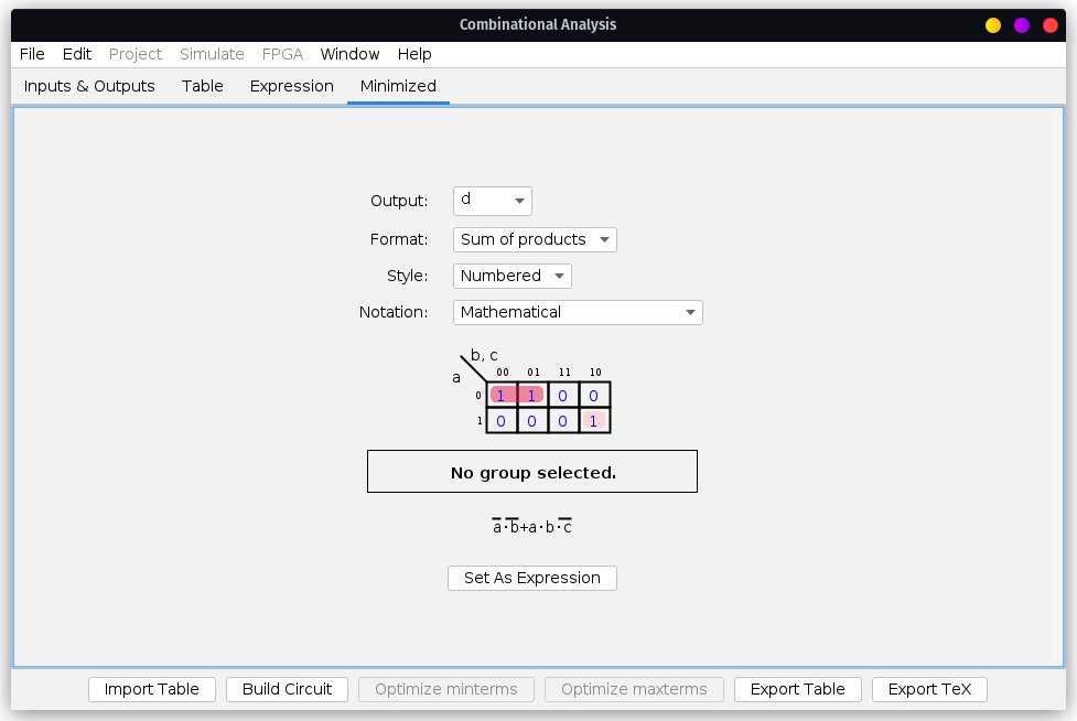 Expression Of Circuit On Logisim Evolution