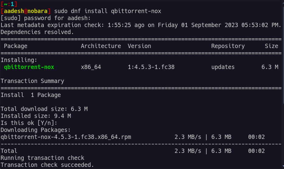 Installing Qbittorrent-Nox On Nobara Linux