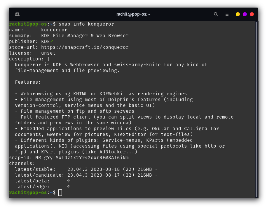 Konqueror On Snap