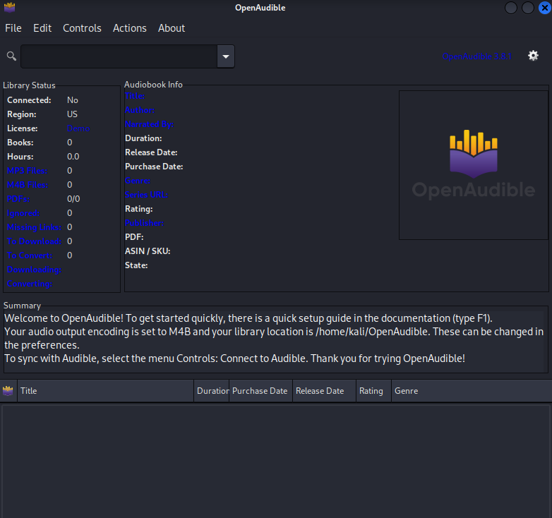 OpenAudible Linux 