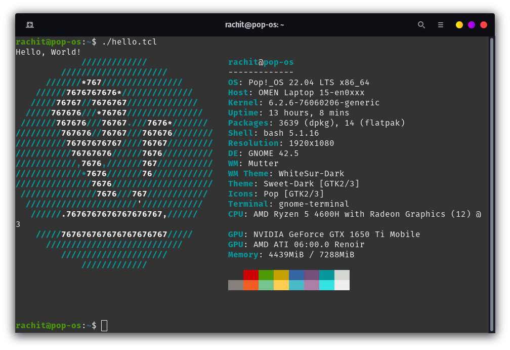 Running Script Using Tcl