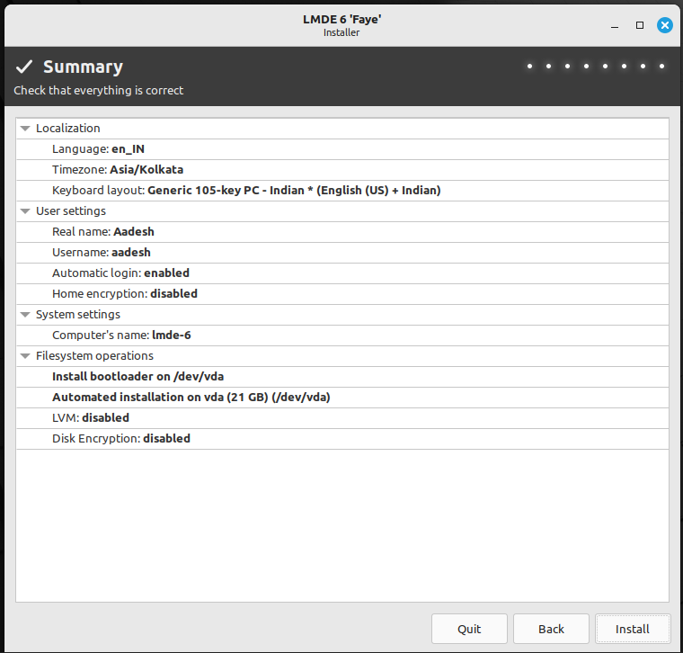 LMDE Uses A Different Installer Linux Mint