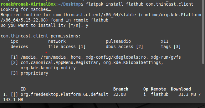 Installing Thincast Using Flatpak