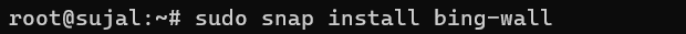 installing bingwall Using Snap Command