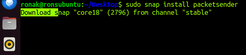 Snap Install Packetsender