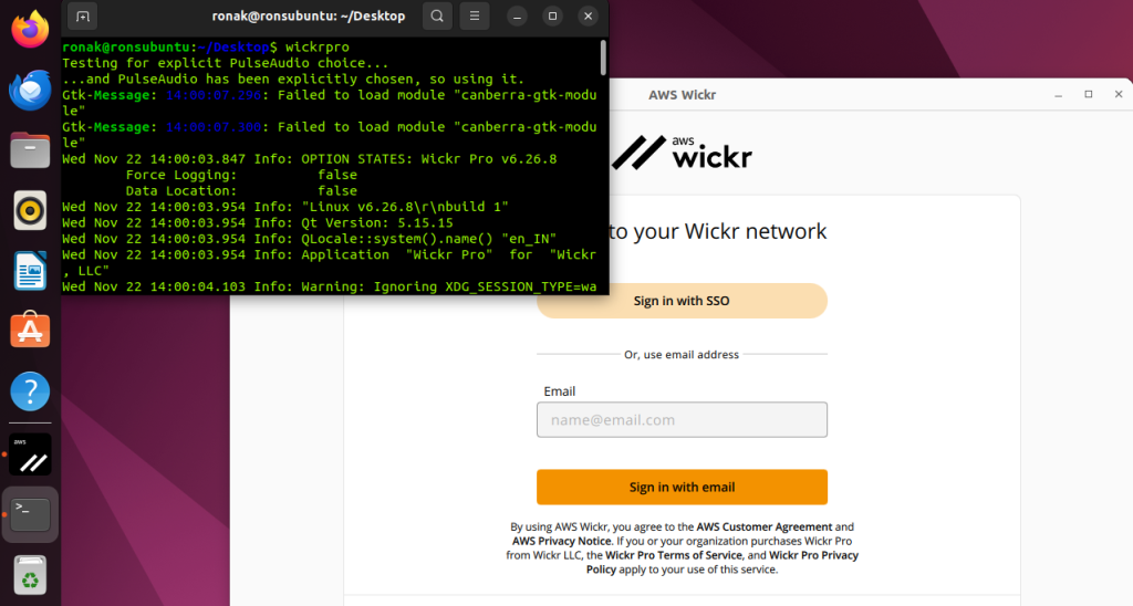 AWS Wickrpro on Linux Desktop
