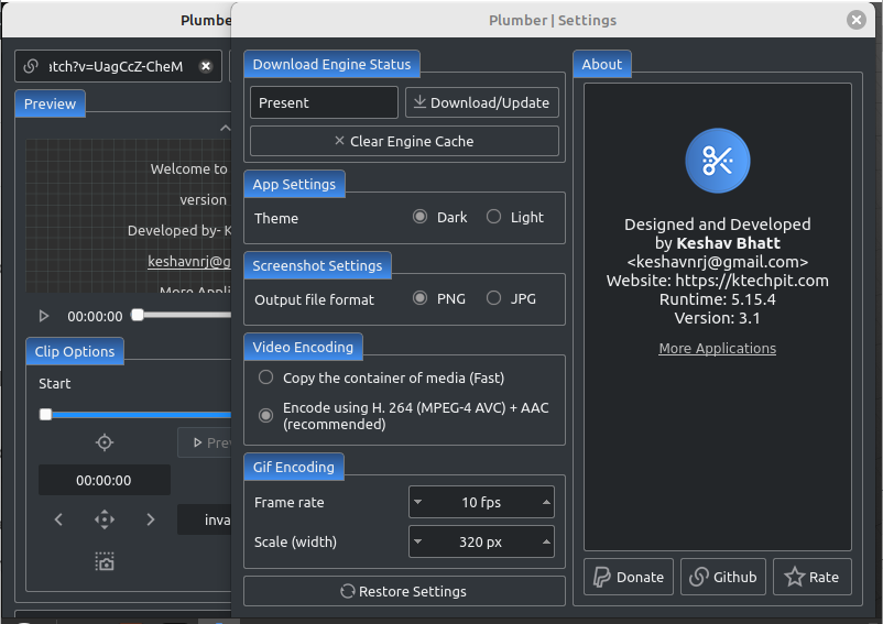 Appearance Of Plumber Settings