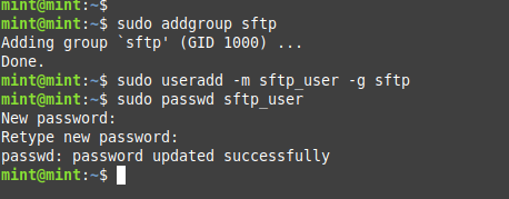 Create SFTP Group