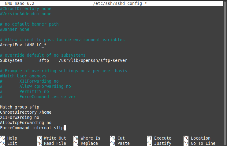 Modifying SSHD Config