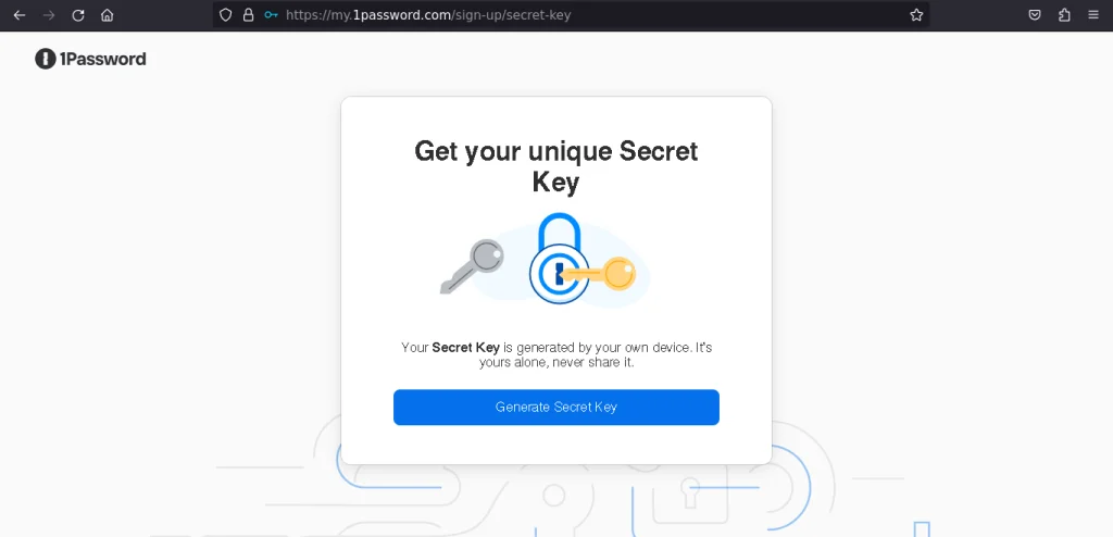 Click On Generate Secret Key