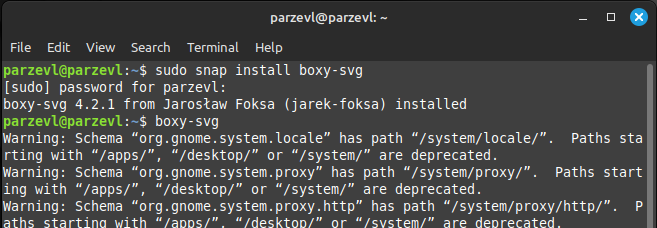 Install Boxy SVG Using Snaps