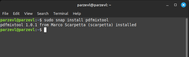 Install PDFMixTool Using Snap 1