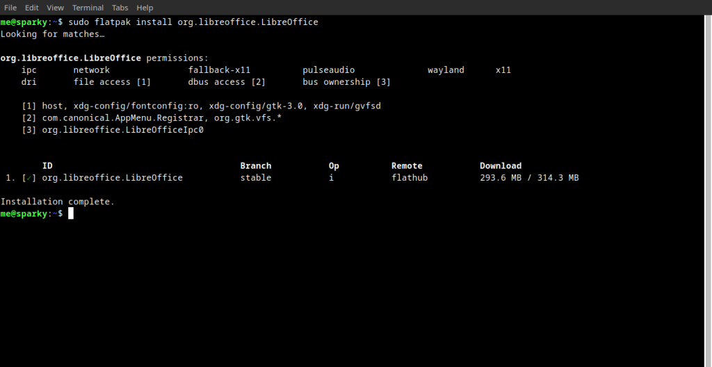 LibreOffice Installation Using Flatpak