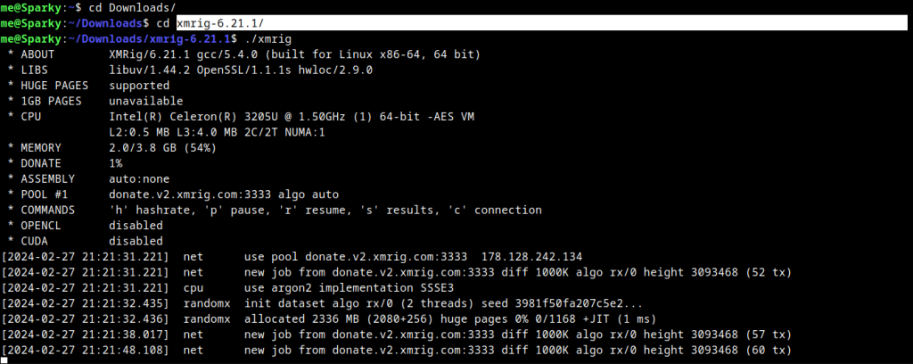 Running Xmrig From Terminal