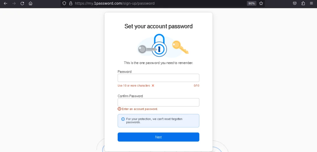 Set Your Password And Click On Next