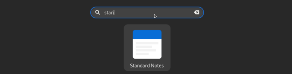 Searching Standard Notes in installed Applications