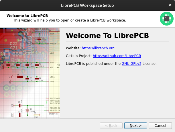 First Pop Window Of LibrePCB