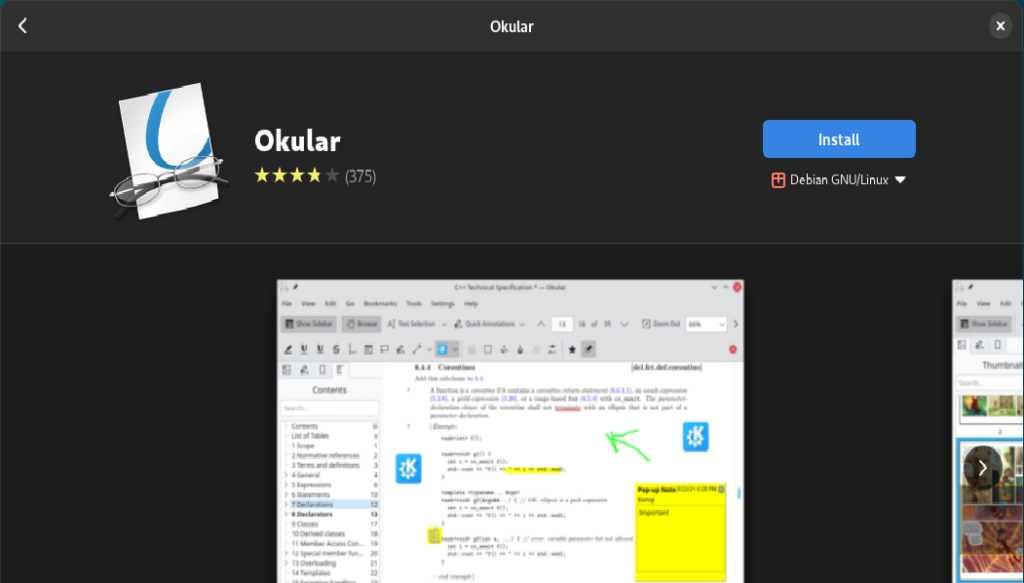 Installing Okular