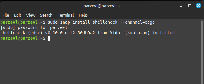Installing ShellCheck Using Snap