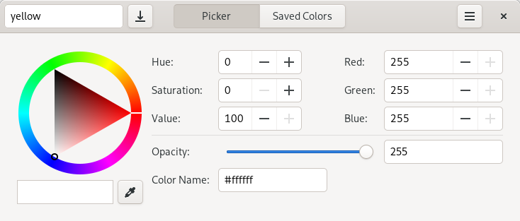 Interface Of Color Picker