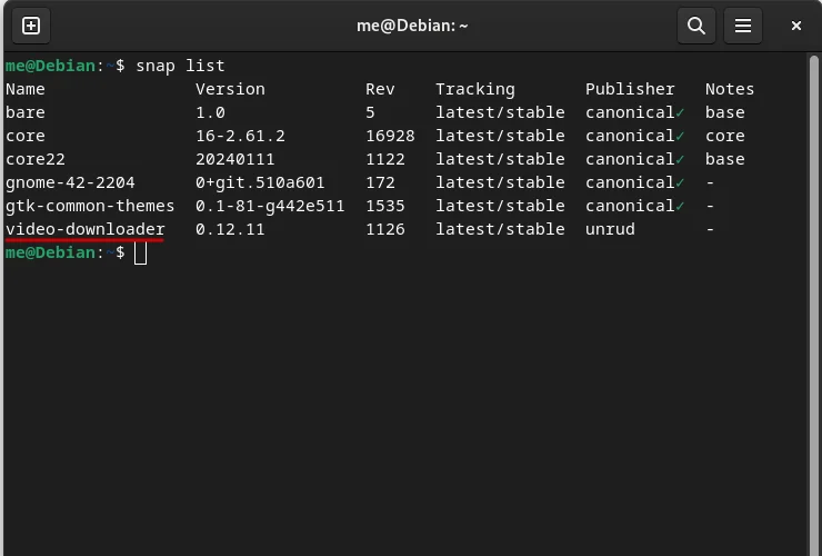 List Of Installed Snap Applications 3
