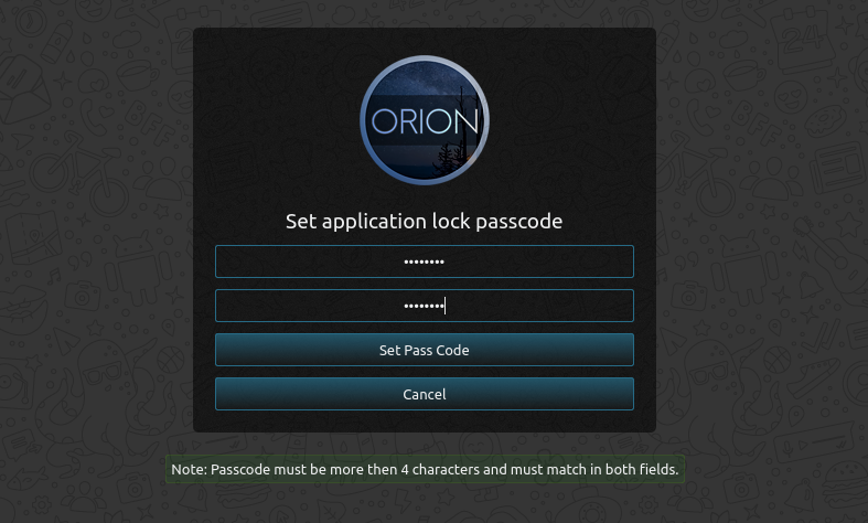 Passcode Lock For Orion Torrent Client