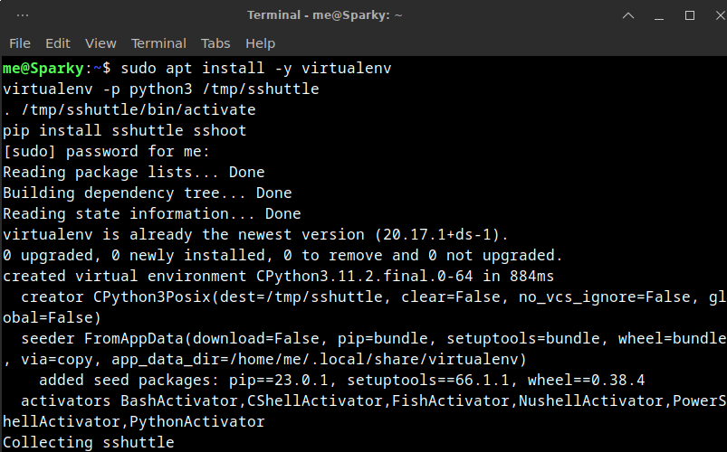 Installing Sshuttle And Sshoot Using Pip