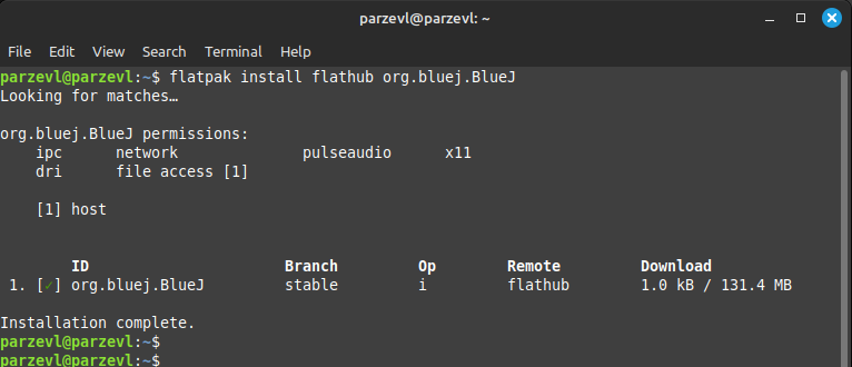 Install BlueJ Using FlatPak